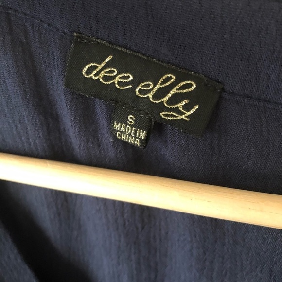 NWOT Dee elly button down dress navy blue - Picture 3 of 5